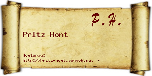 Pritz Hont névjegykártya